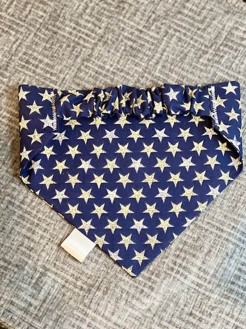 Navy Gold Stars Doggy Bandana