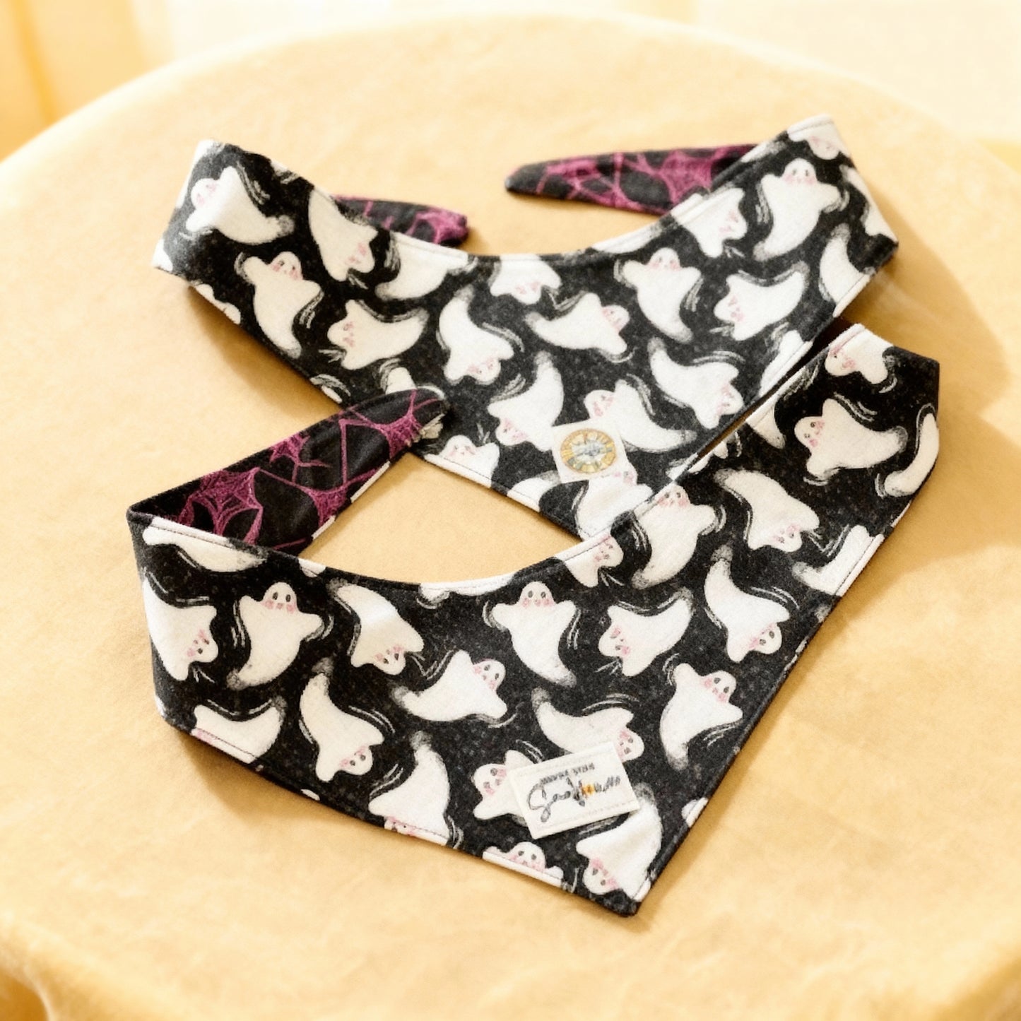 Black Ghost Tie Doggy Bandana