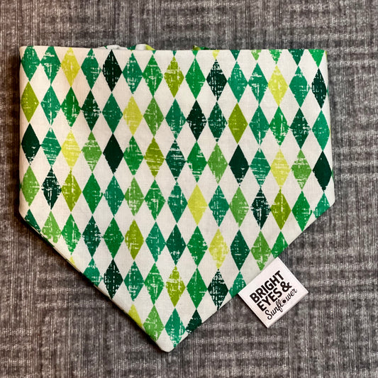 St. Patrick's Day Argyle Diamond Doggy Bandana