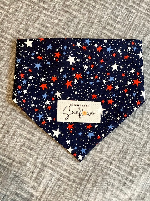 Navy Patriotic Stars Doggy Bandana