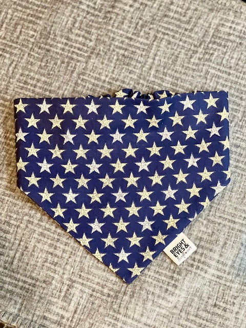 Navy Gold Stars Doggy Bandana