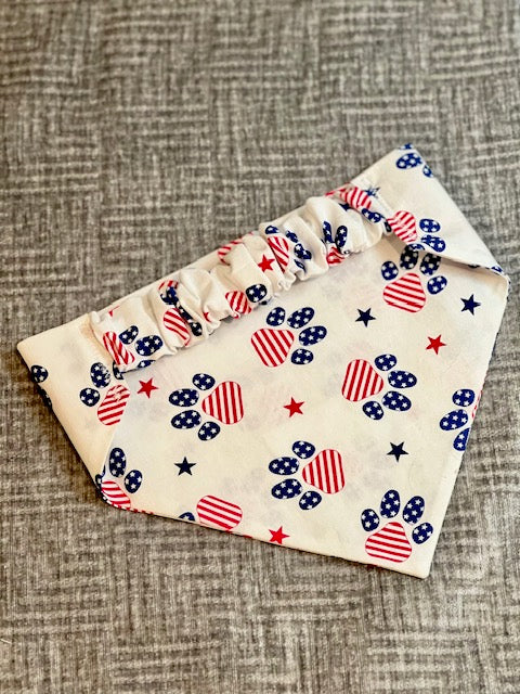 Patriotic Paw Print Doggy Bandana