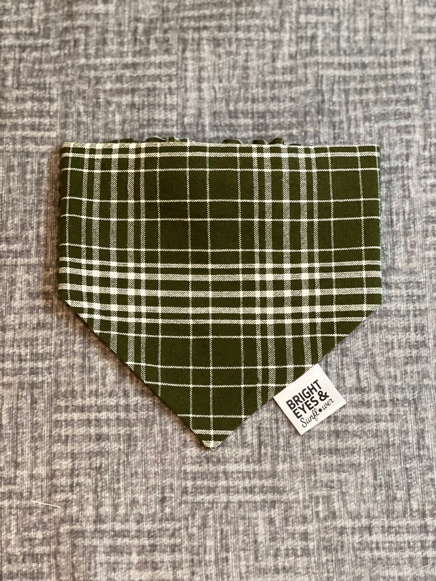 Evergreen Tartan Plaid Scrunchie Doggy Bandana