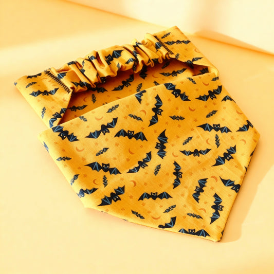 Orange Batty Scrunchie Doggy Bandana