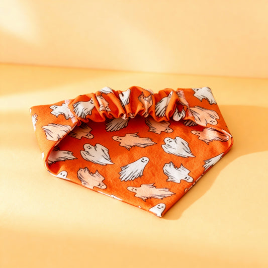 Orange Ghost (Glow-In-Dark) Scrunchie Doggy Bandana